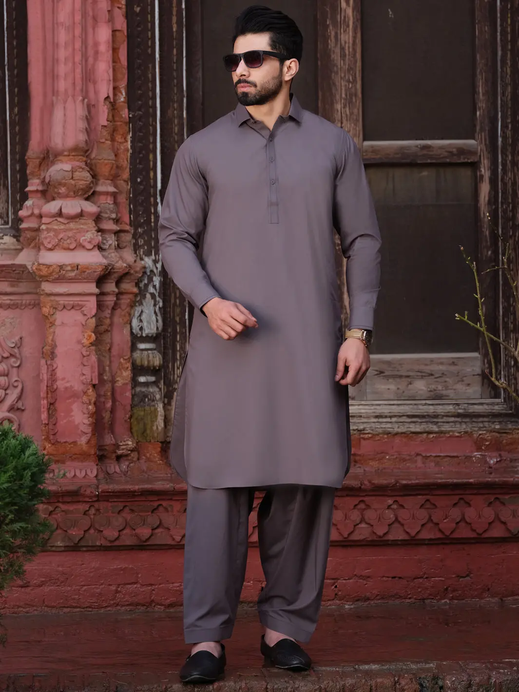 Grey Blended Kameez Shalwar - Alwa-Ks-181 1