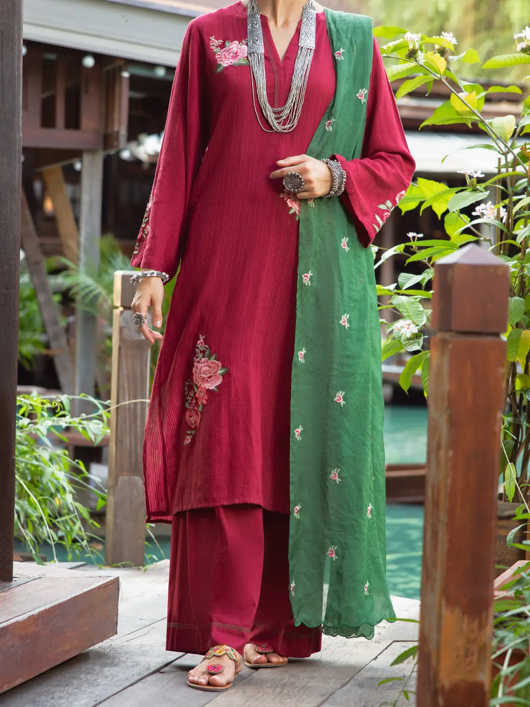 Maroon Dobby Tunic - Alp-Lk-1831 1