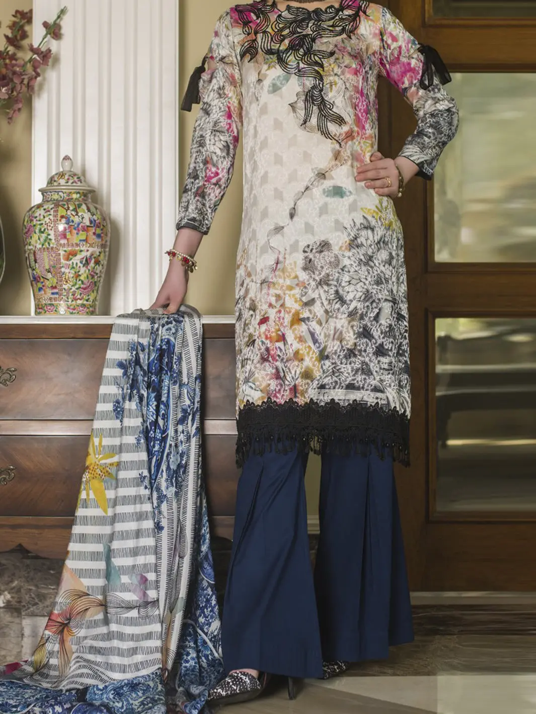 Multicolor Jacquard 3Pc Stitched - Awp-185 1