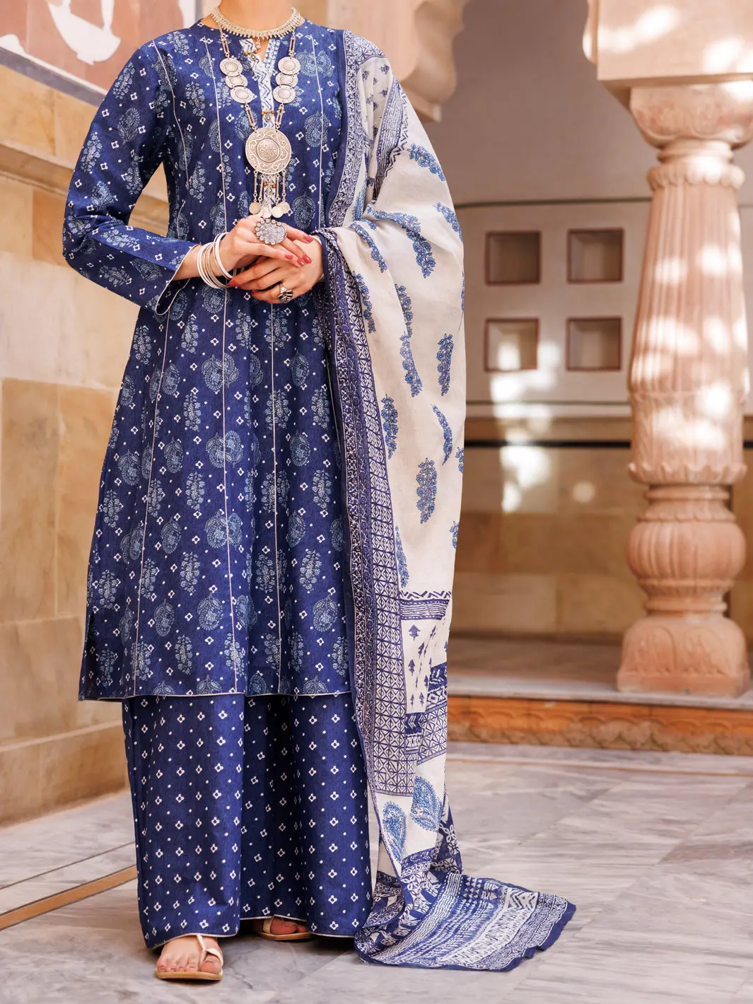 Blue Lawn 3Pc Unstitched - Alp-3Ps-1894 1