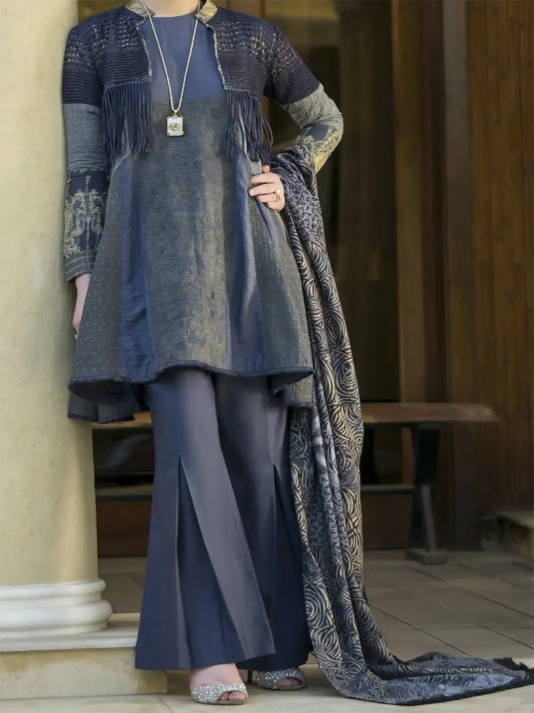 Grey Khaddar/Qureshia 3Pc Stitched - Awp-192 1