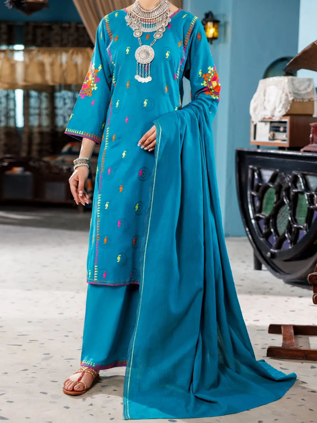 Sea Green Jacquard 3Pc Stitched - Alp-3Ps-1926 1