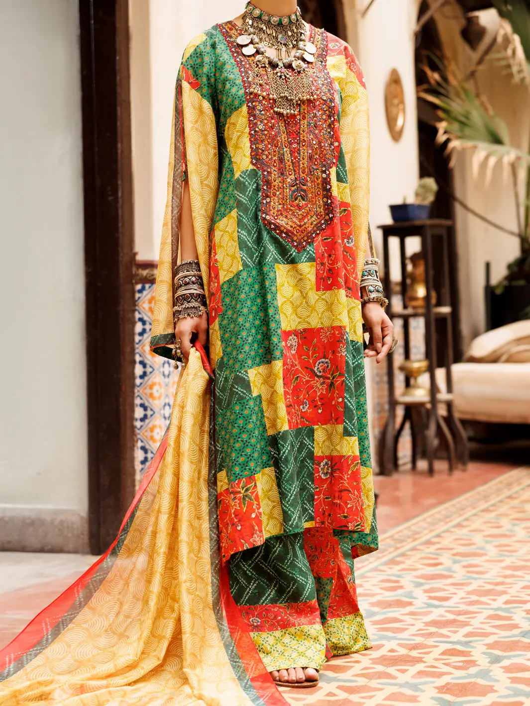 Multicolor Poly-Lawn 3Pc Stitched - Alp-3Ps-1957A 1
