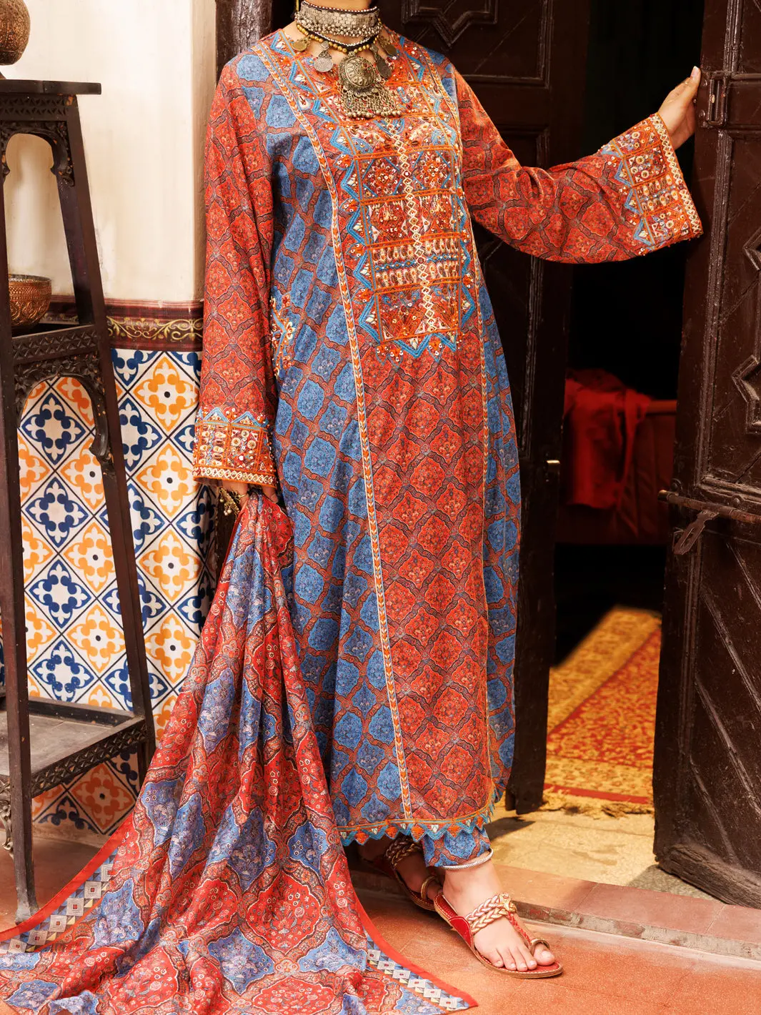 Multicolor Poly-Lawn 3Pc Stitched - Alp-3Ps-1958A 1