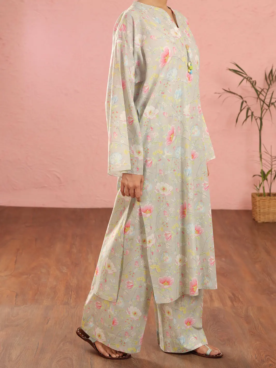 Pistachio Green Cambric 2Pc Unstitched - Alp-2Ps-1961 1