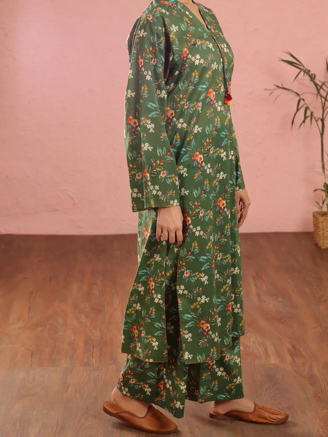 Dark Green Cambric 2Pc Stitched - Alp-2Ps-Lks-1966 1