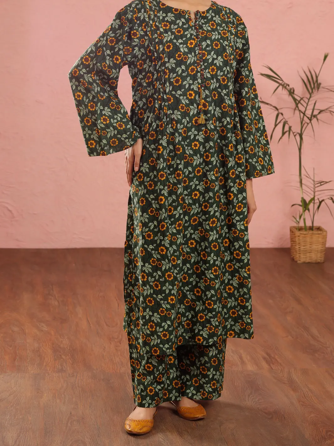 Dark Green Cambric 2Pc Stitched - Alp-2Ps-Lks-1968 1