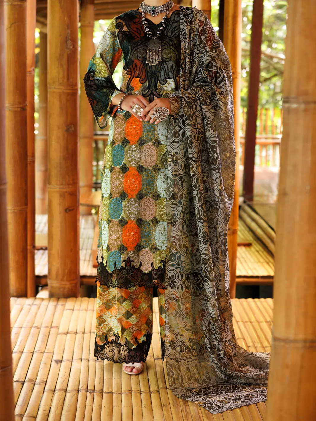Multicolor Lawn 3Pc Stitched - Alp-3Ps-1987 1