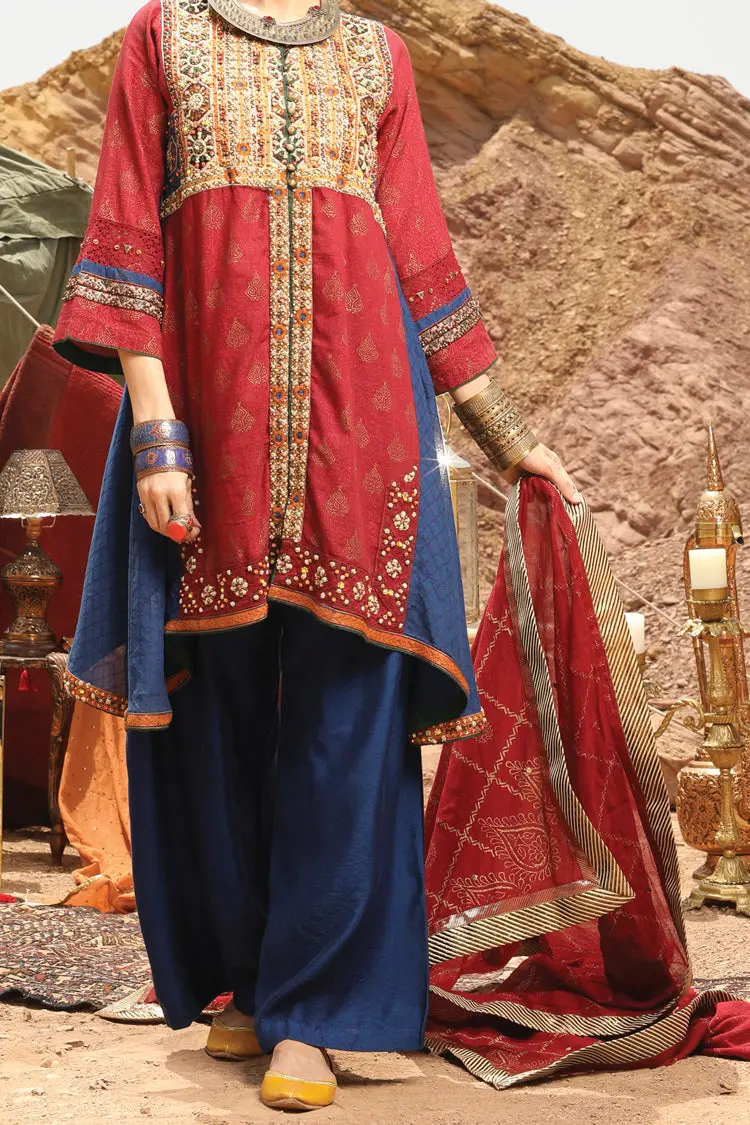 Red Karandi 2Pc Stitched - Al-2Ps-Ls-199 1