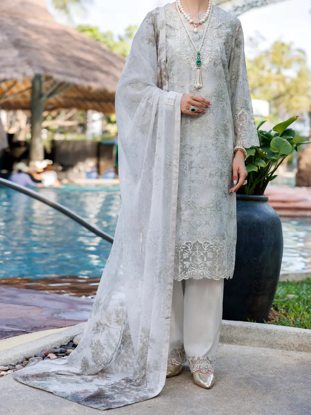 Beige Lawn 3Pc Unstitched - Alp-3Ps-1990 1