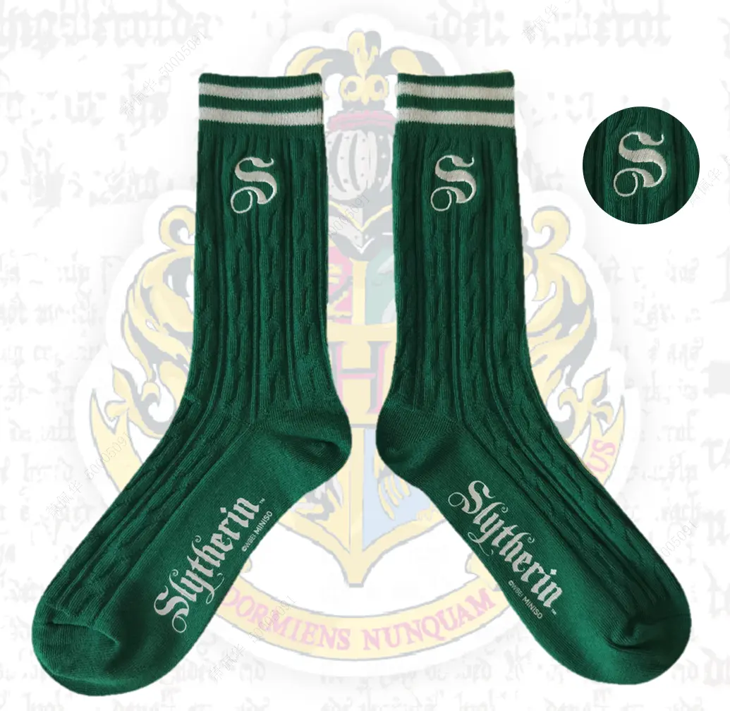 Harry Potter Striped Crew Socks(Slytherin) 1