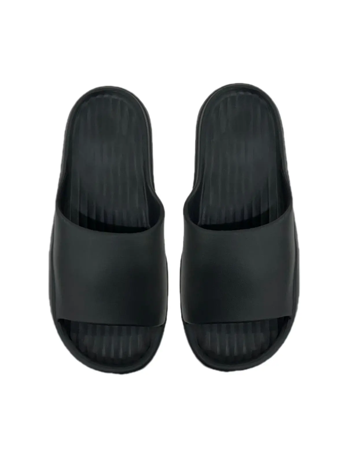 (Black,43-44) Puff Series Men's Bathroom Slippers 1