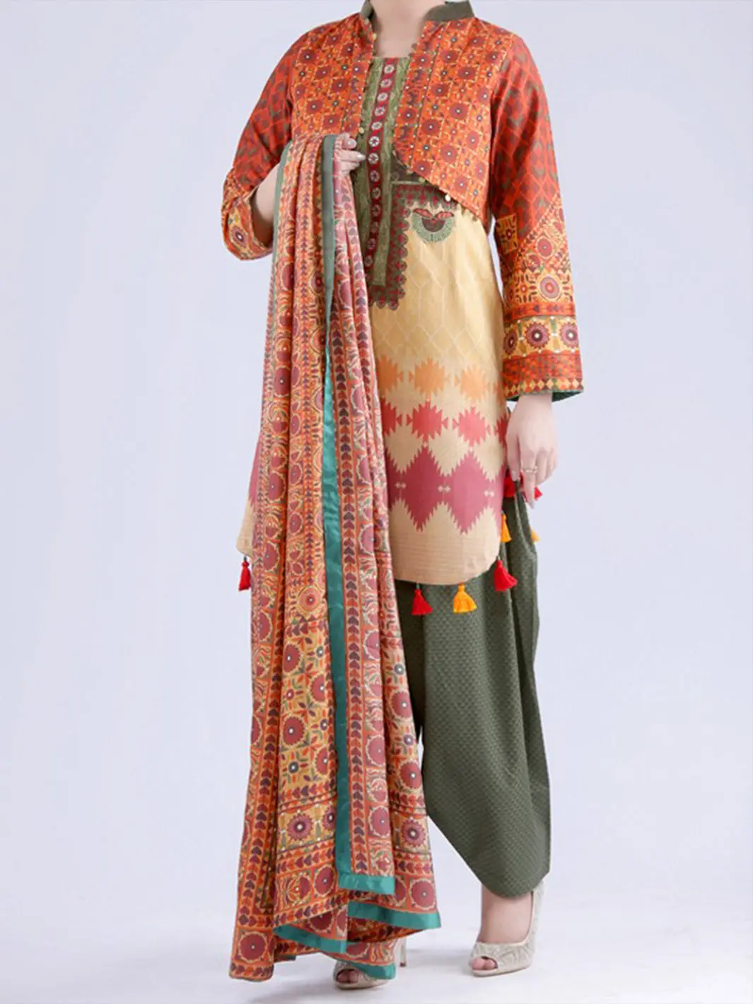 Yellow 3Pc Unstitched - Awp-079 1