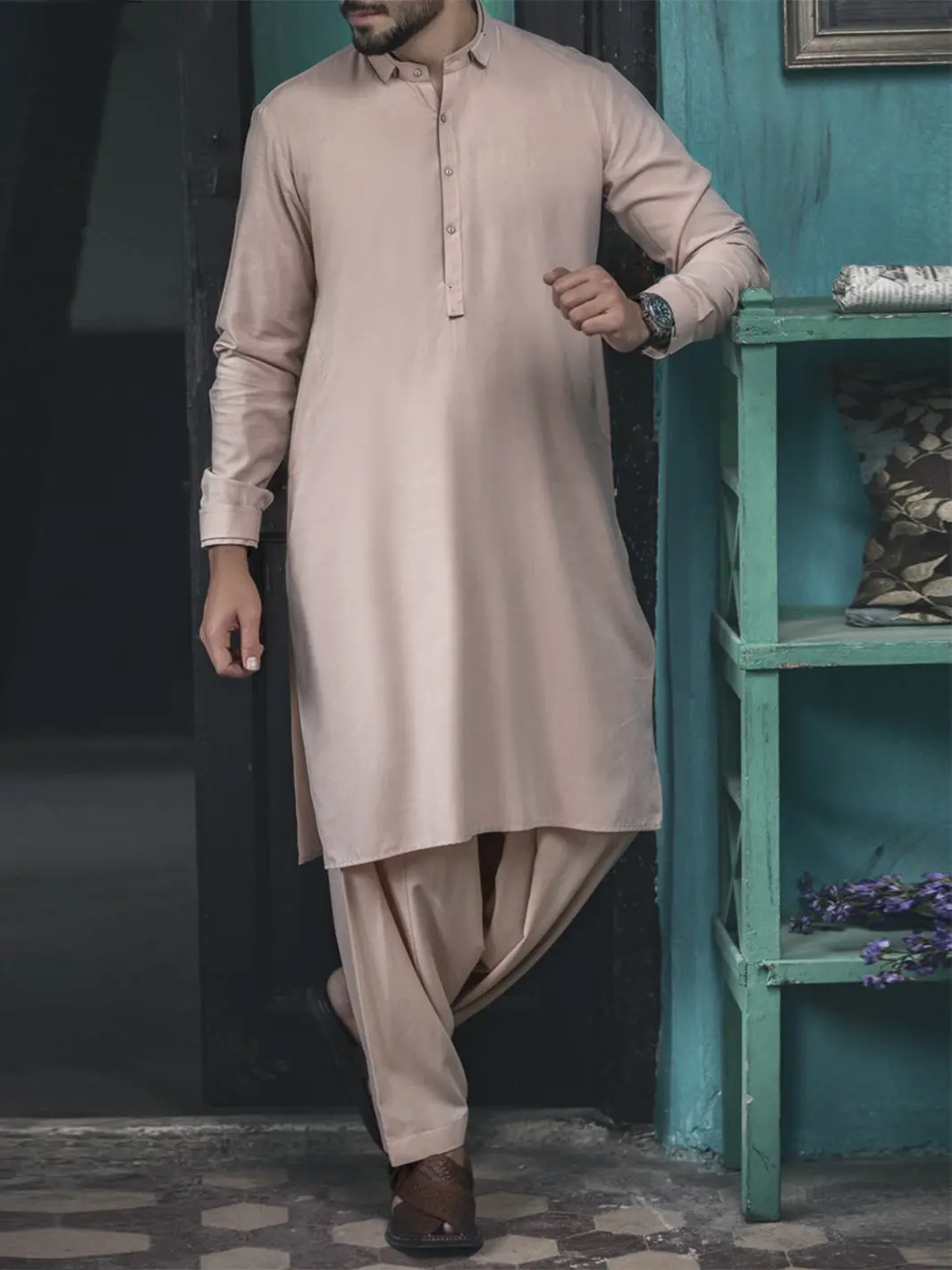 Pink Cotton Kameez Shalwar - Al-Ks-2244 1