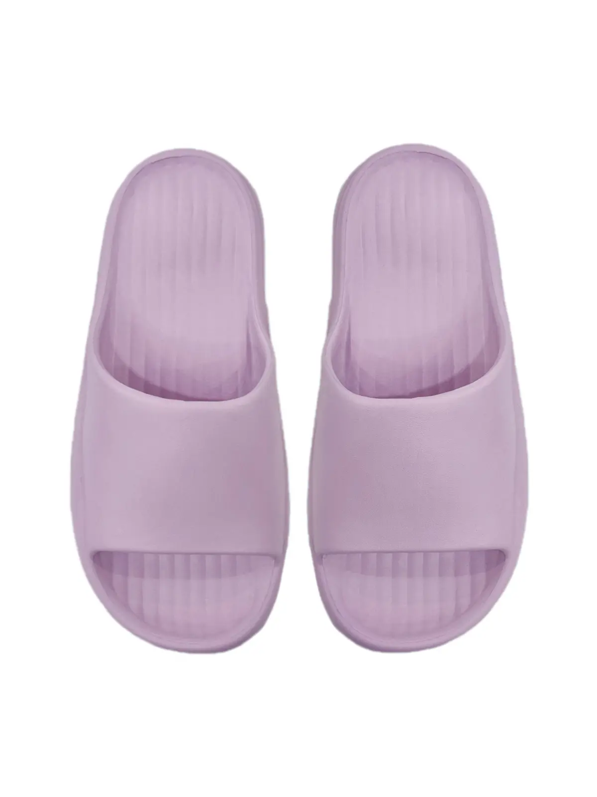 (Purple,39-40) Puff Series Women's Bathroom Slippers 1