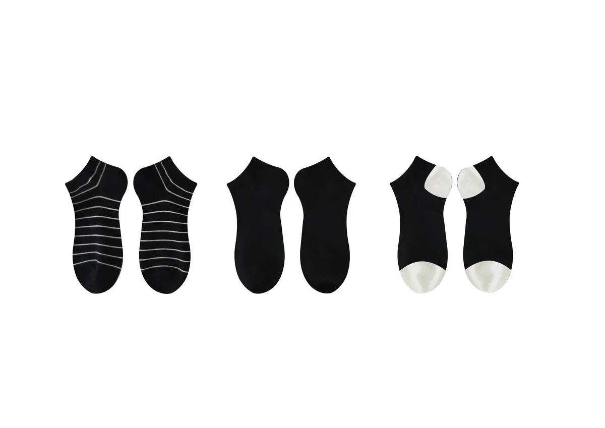 Women's Ankle Socks (3 Pairs)(Black) 1