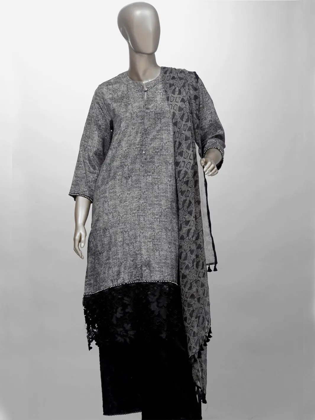 Grey 2Pc Unstitched - Alp-317 1