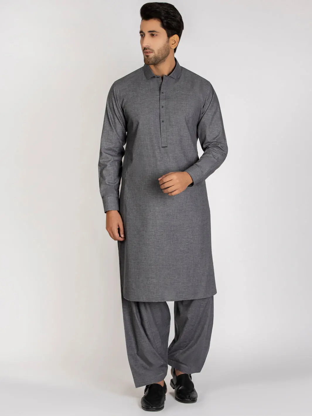 Grey Kameez Shalwar - Alwa-Ks-263 1