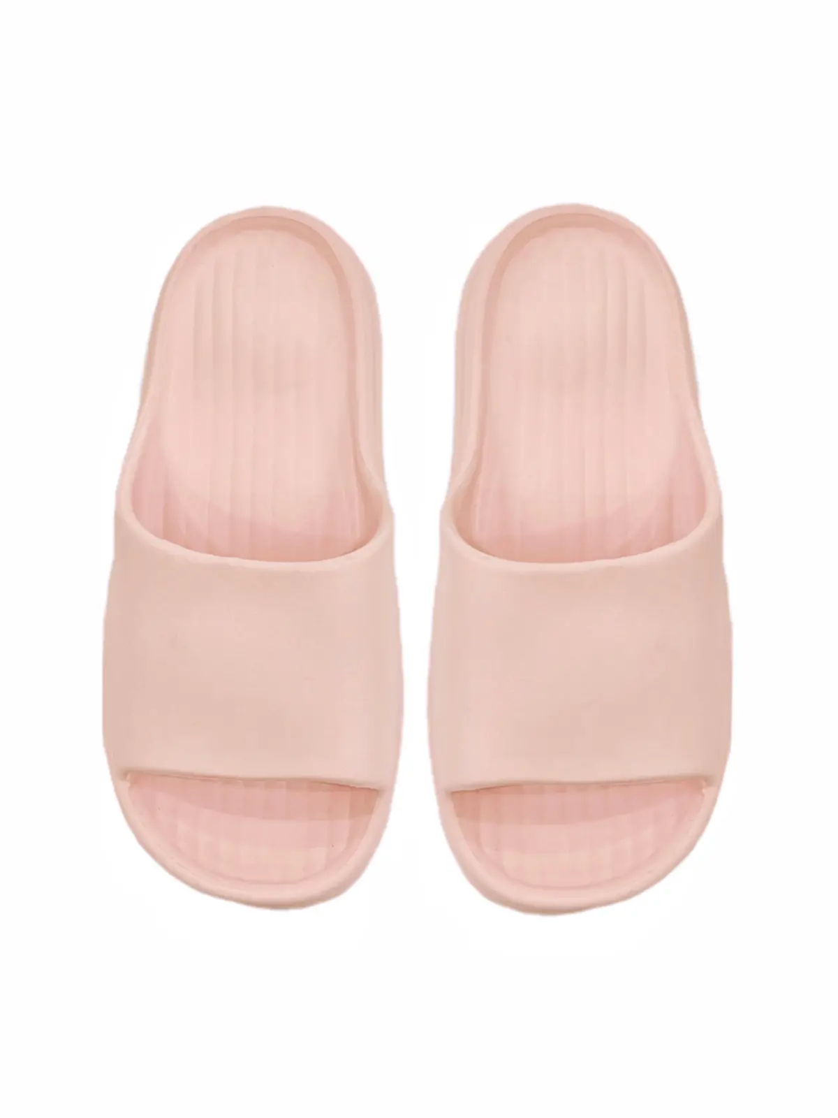 (Pink,39-40) Puff Series Women's Bathroom Slippers 1