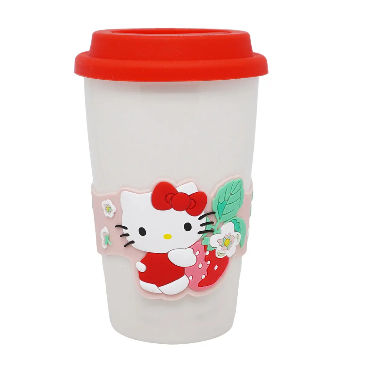 Sanrio Characters Ceramic Tumbler With Lid And Sleeve (400Ml)(Hello Kitty) 1