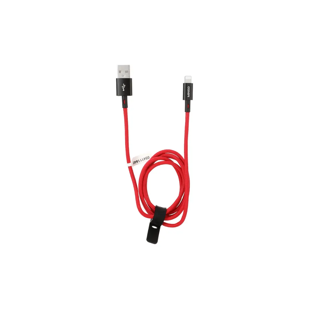 1M Braided Fast Charge Charge & Sync Cable With Lightning Connector (Red) 1