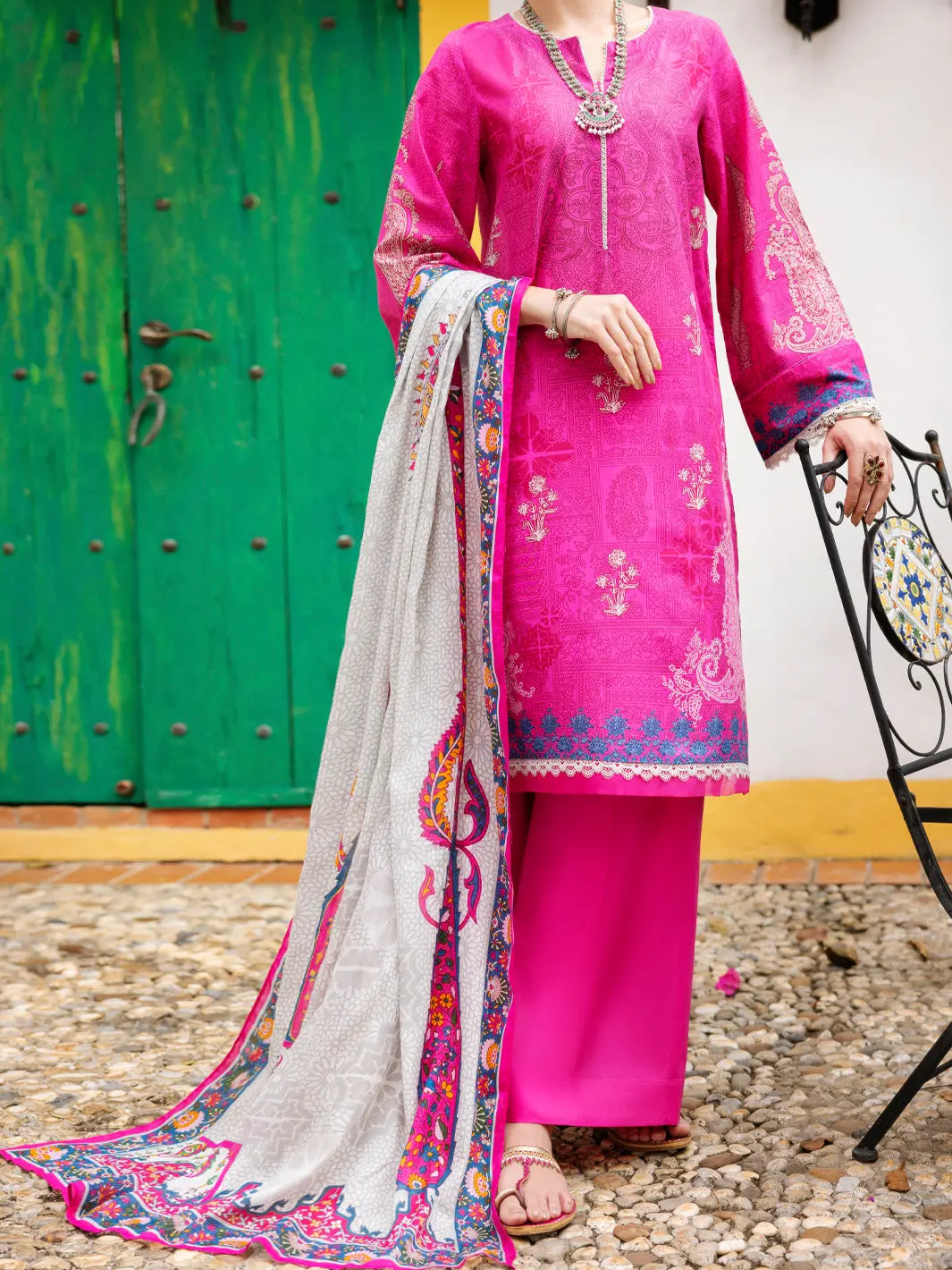 Pink Lawn 3Pc Stitched - Alp-3Ps-2000 1