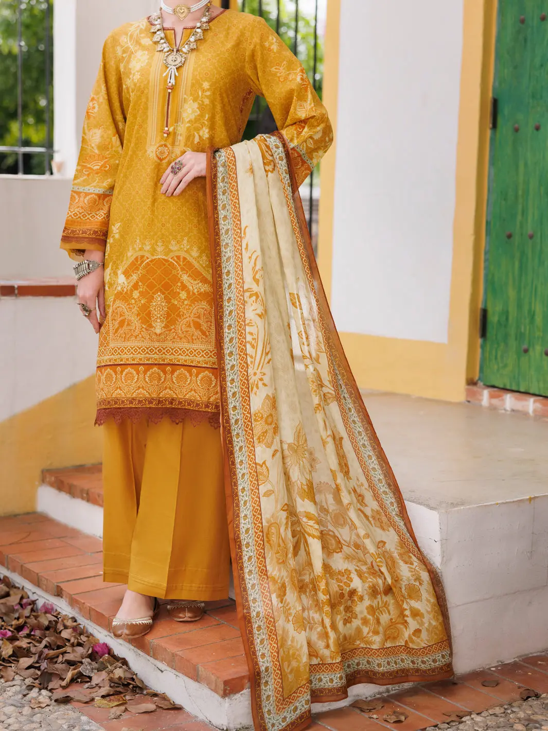 Mustard Lawn 3Pc Unstitched - Alp-3Ps-2001 1