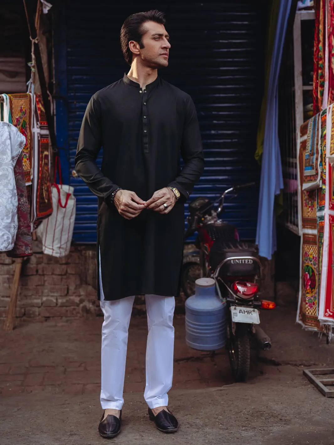 Black Blended Kurta - Alet-K-2004 1