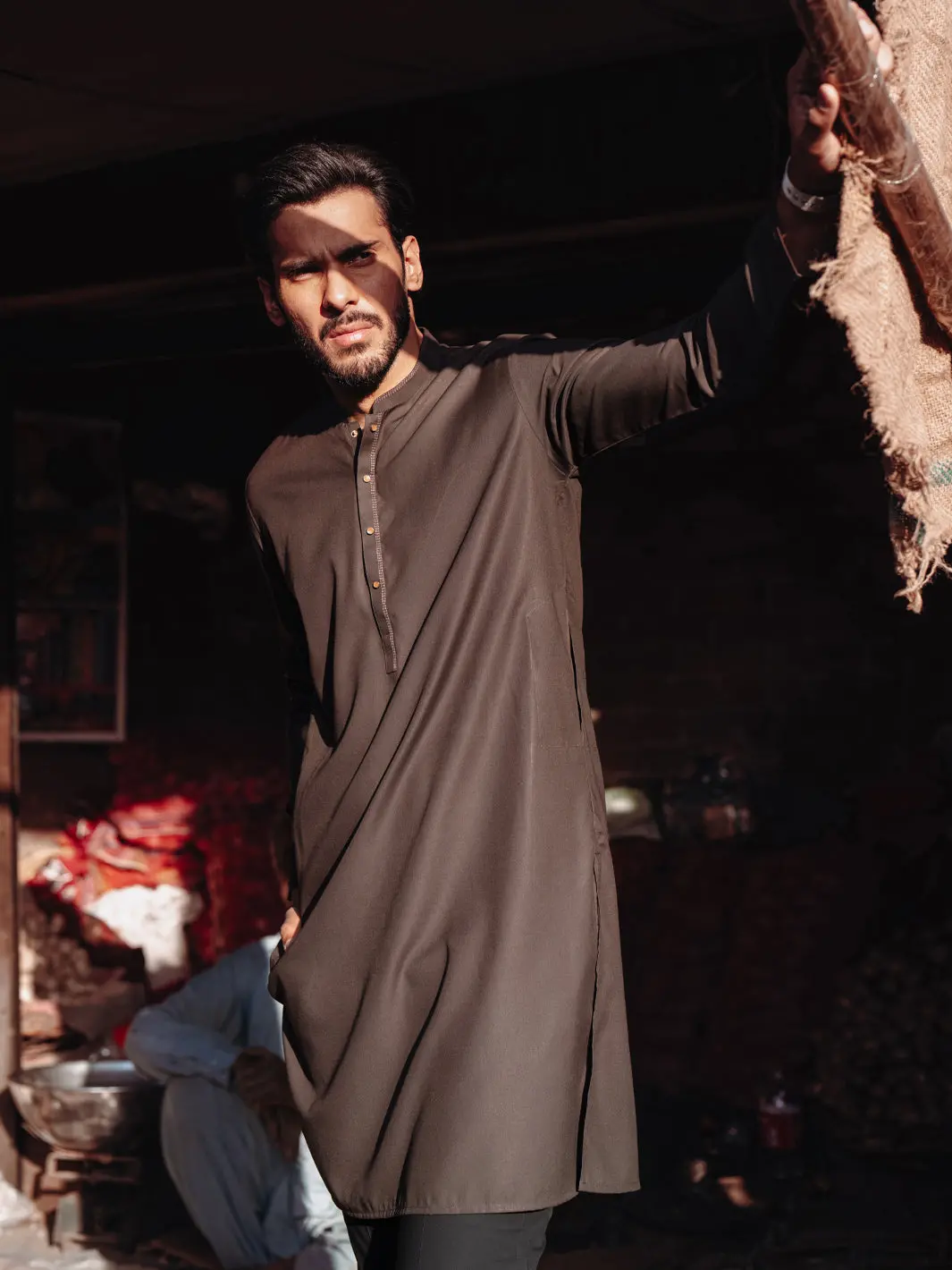 Brown Blended Kurta - Alet-K-2005 1