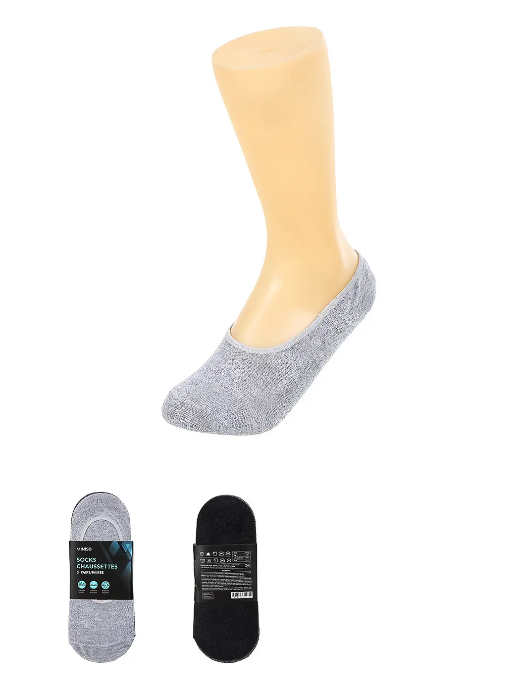Men's No-Show Socks (5Pairs) (Fancy Yarns) 1