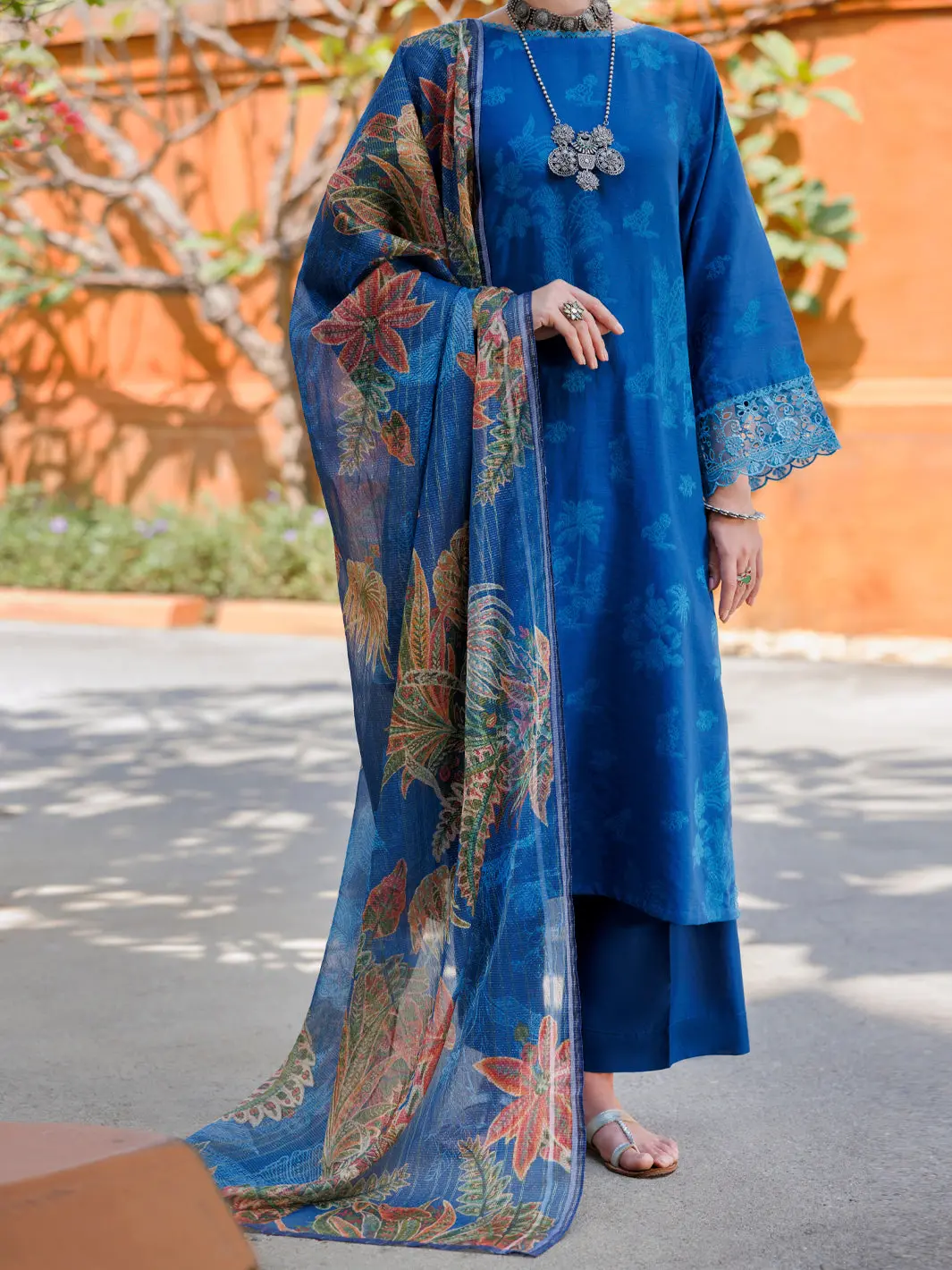 Blue Jacquard 3Pc Stitched - Alp-3Ps-2011 1