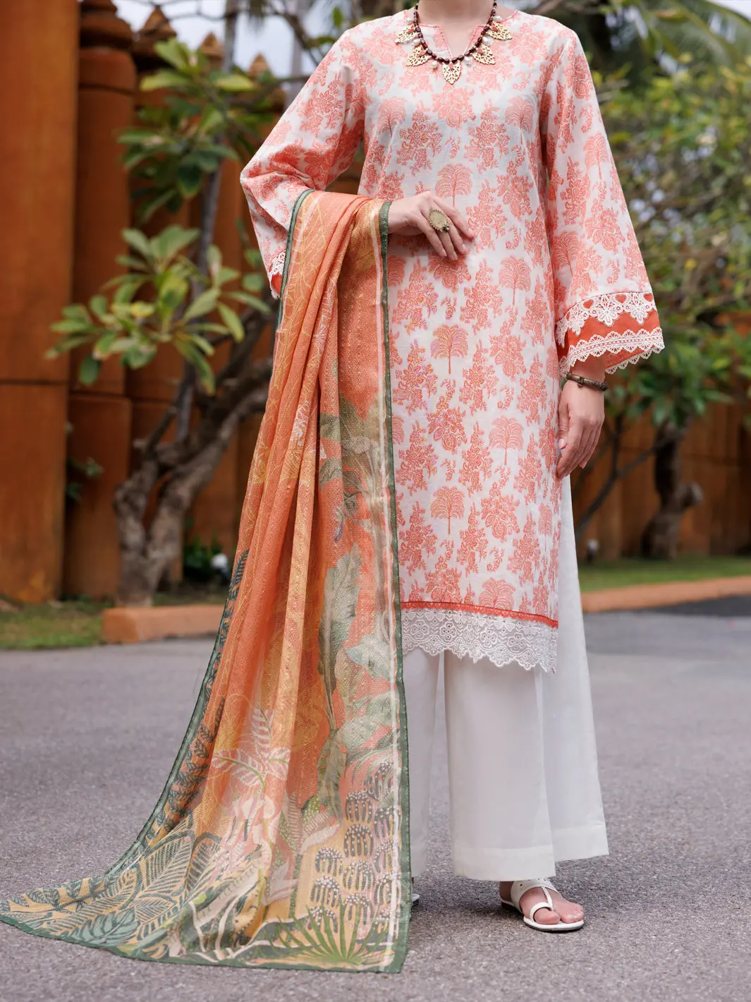 Peach Jacquard 3Pc Stitched - Alp-3Ps-2013 1