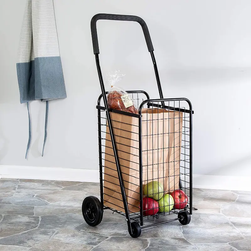 Portable Folding Personal Grocery Shopping Cart With Wheels 1