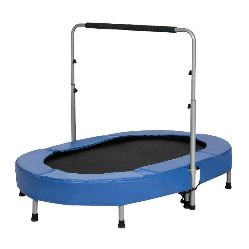Small Foldable Fitness Workout Exercise Trampoline With Handlebar 56" 1