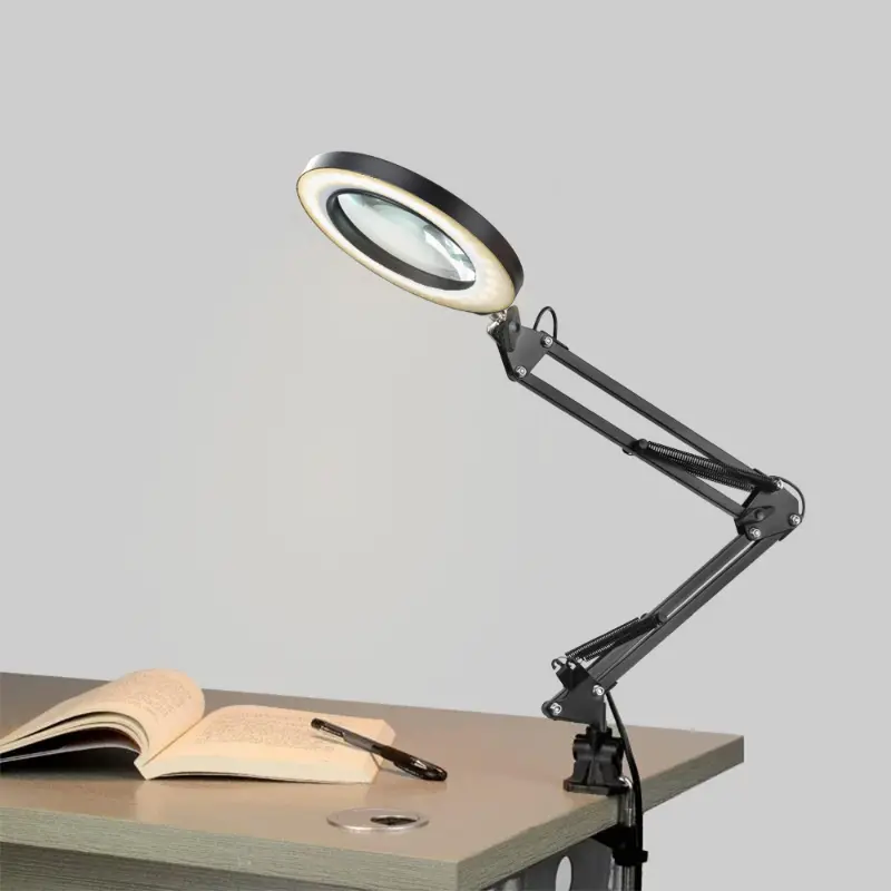 Flexible Led Lighted Magnifying Desk Glass Lamp 1