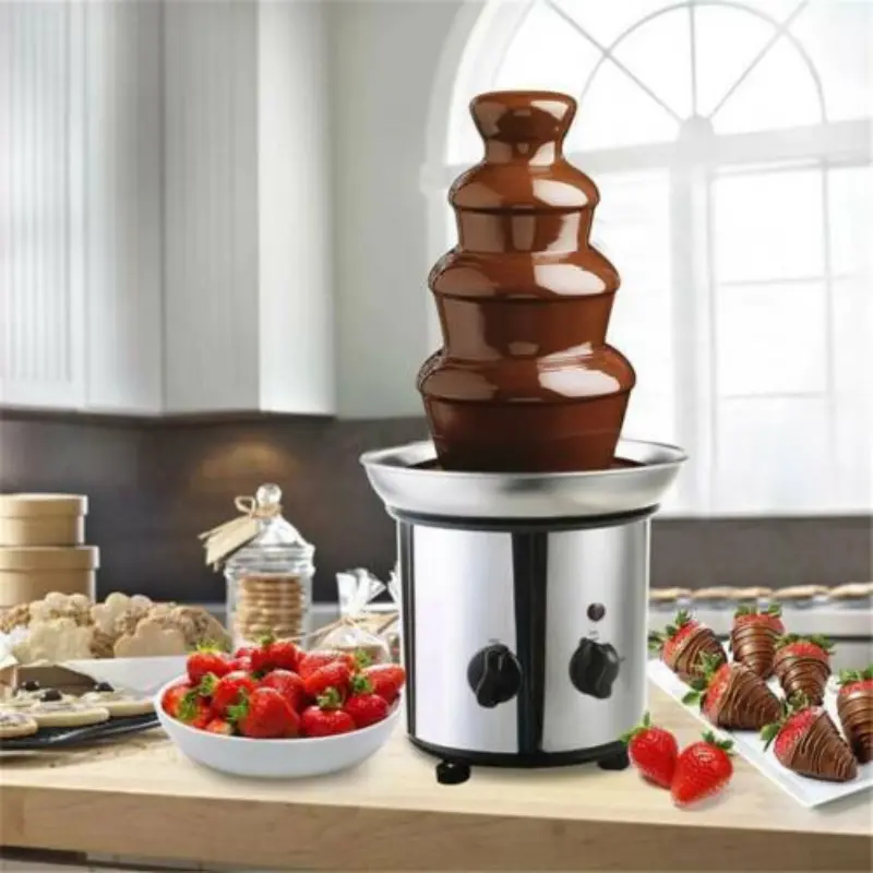 4 Tier Chocolate Fondue Fountain Stainless Steel Machine 1