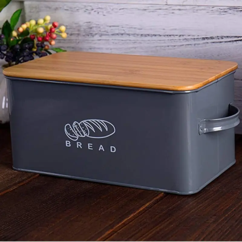 Premium Large Black Metal Bread Holder Storage Box 1