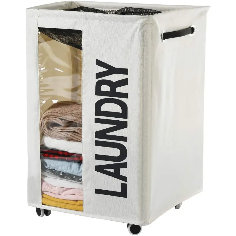Roller Laundry Hamper Basket Cart With Wheels 1