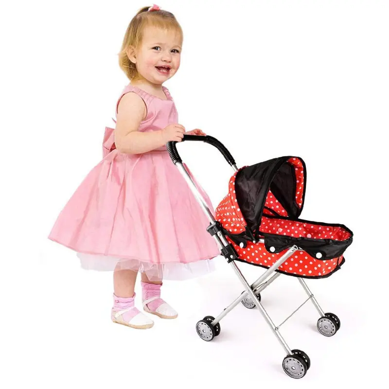 Lightweight Baby Doll Toy Stroller Carriage Red 1
