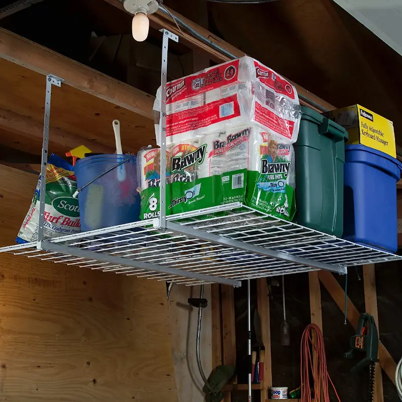 Overhead Hanging Garage Roof Ceiling Storage Rack 1