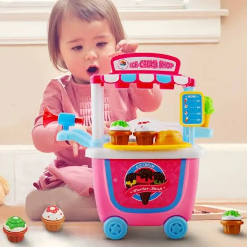 Kids Play Food And Ice Cream Truck Toy Cart 1