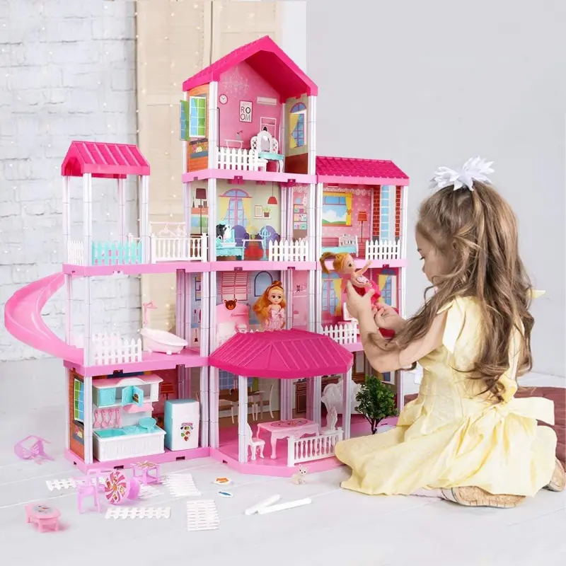 Kids Large Modern Diy Play Mansion Doll House 1