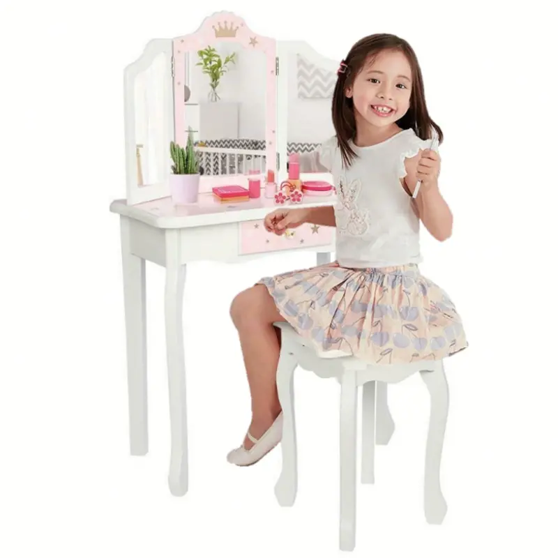 Girls Pretend Play Makeup Vanity Table Set 1