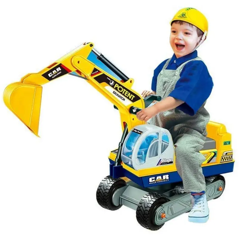 Kids Realistic Ride On Excavator Digging Toy 1