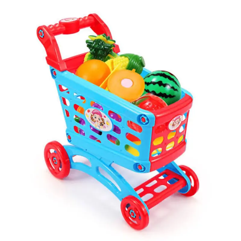 Kids Colorful Play Grocery Shopping Toy Cart 1