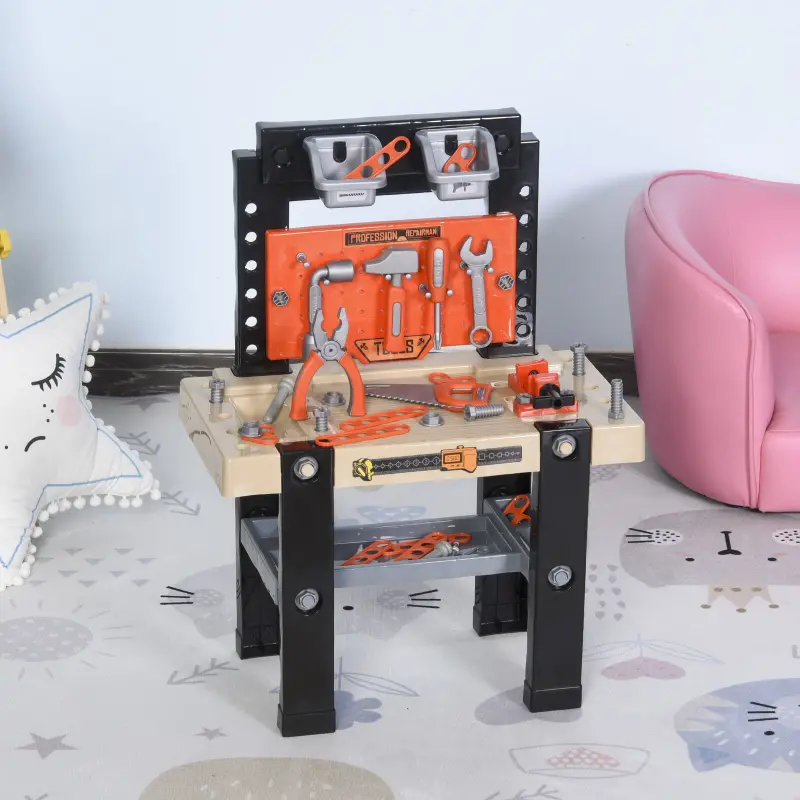 Kids Realistic Toy Tool Workbench 64Pcs 1