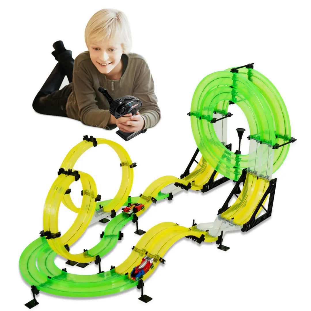 Kids Rc Rail Racer Car Track Toy 28.5 Ft 1