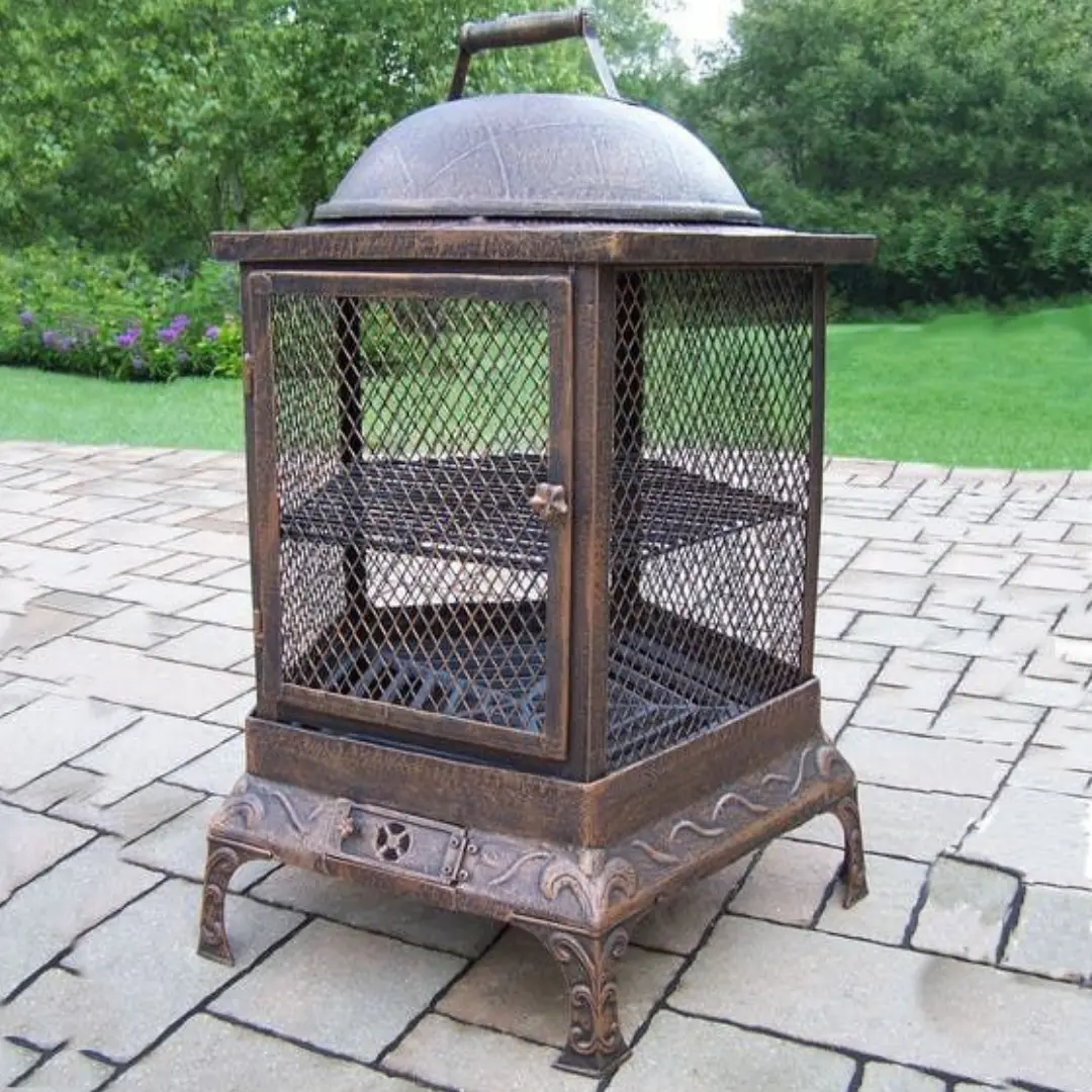 Modern Pentagon Outdoor Wood Burning Chiminea Fire Place 1