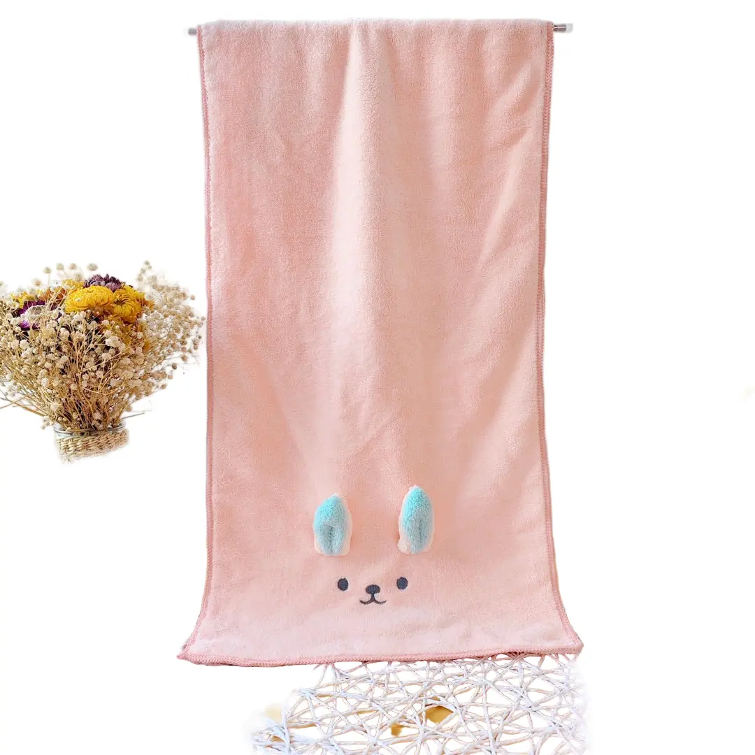 Coral Fleece Absorbent Cute Animal Towel (Rabbit) 1
