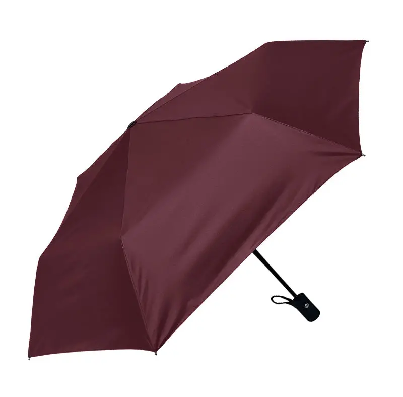 Classic Solid Color Automatic Umbrella(Crimson) 1
